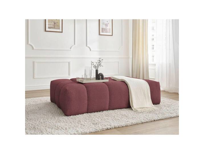 Hocker Everest, Rot, Kunststoff, rechteckig, 166x100x40 cm, Wohnzimmer, Hocker, Sitzhocker
