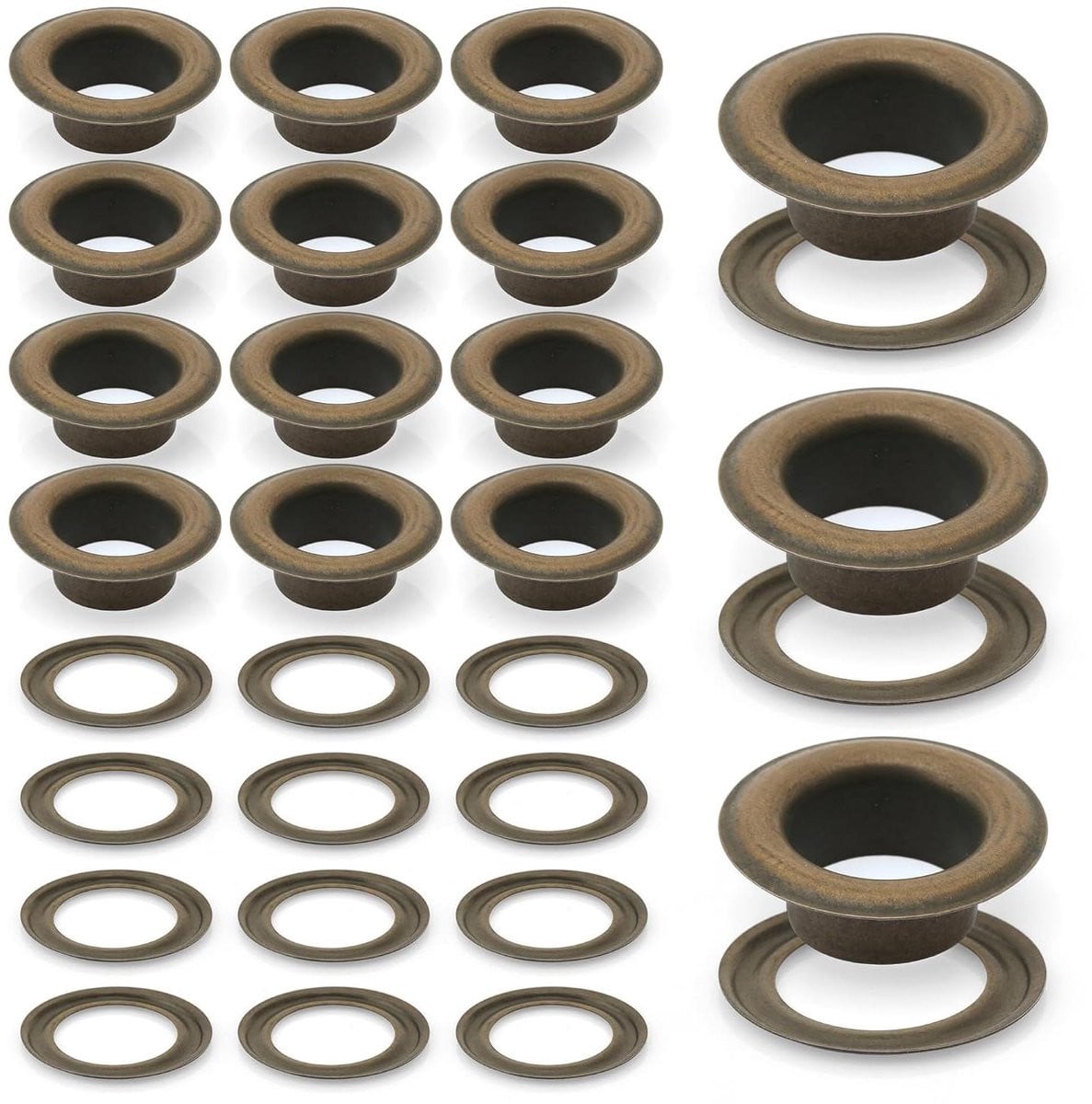 Metalen Grommets met Ring voor Kleding Reparatie - Antiek Messing Afwerking - 5mm Gat - Brons