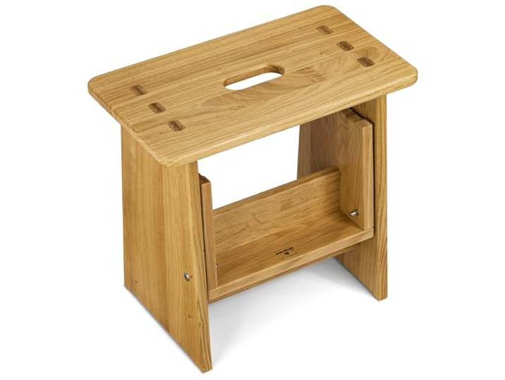 Schreinerei Hartmann Tritthocker GÜNTHER (Eiche Natur) – Tritthocker, Sitzhocker Holz, stabil in Massivholz, für Kinder und die ganze Familie