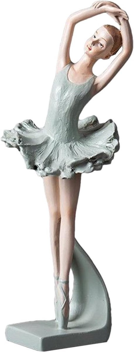 Ballerina Beeldje Dansend Meisje Wit - Stijlvol Ballet Design voor Kamer Decoratie - Lengte: 21,4 cm