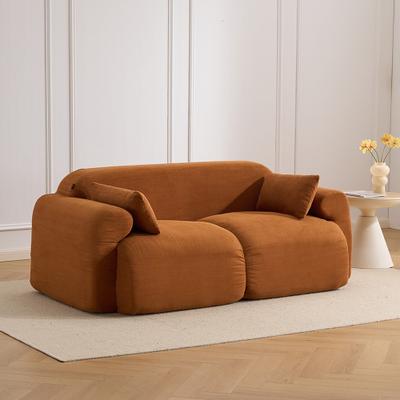 Kodotan sofa Oversized 2 Seater Block Modular Sofa, Rounded Edge Upholstered Couch, Plush Extra Deep Seat Edgeless Accent Sofa