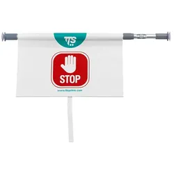 TTS Hängewarnschild STOP - Kein Durchgang einstellbar mit Saugnäpfen und Velkrohalterung, Länge einstellbar
