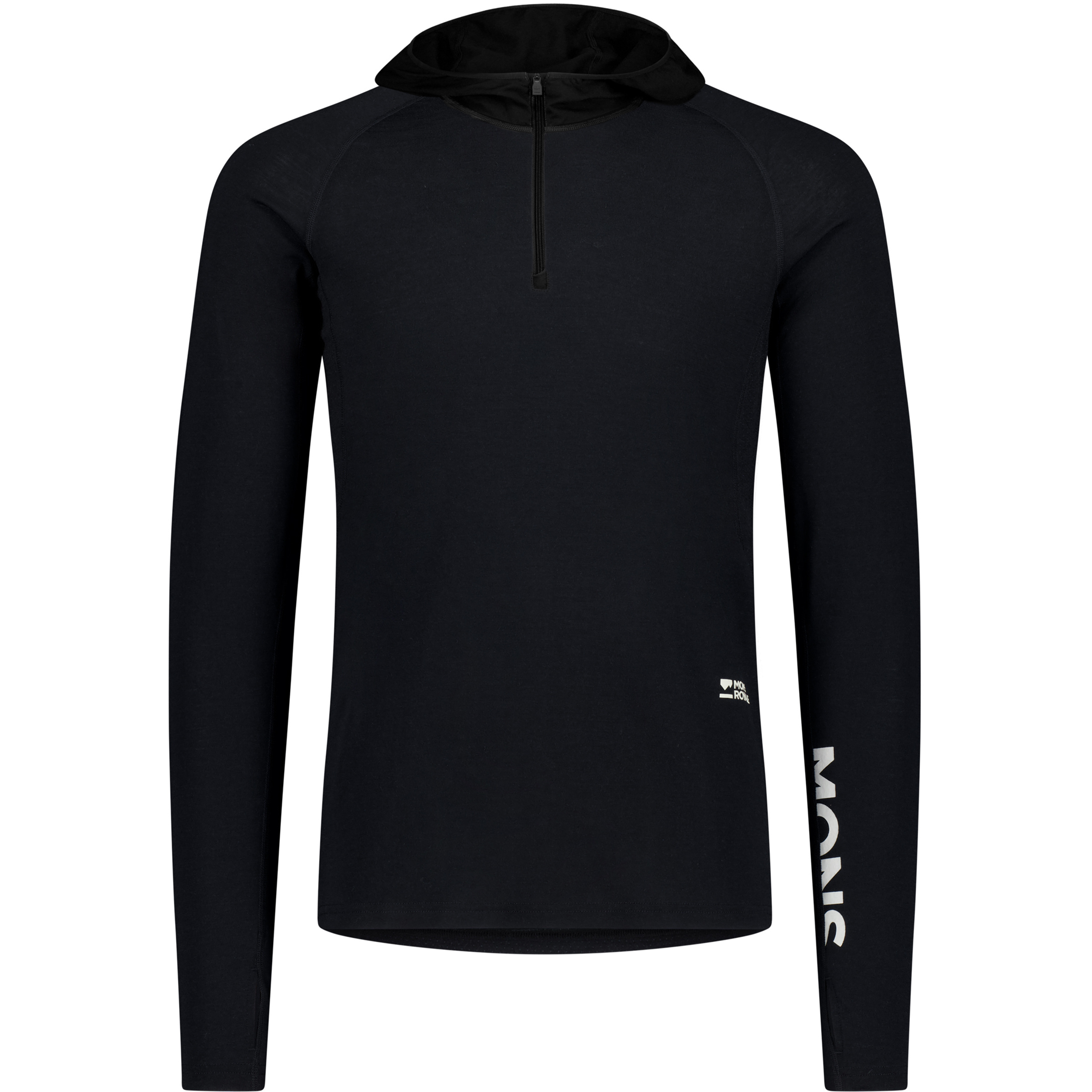 Mons Royale Temple Merino Herren Hoodies schwarz Größe S Schnell trocknend Merinowolle
