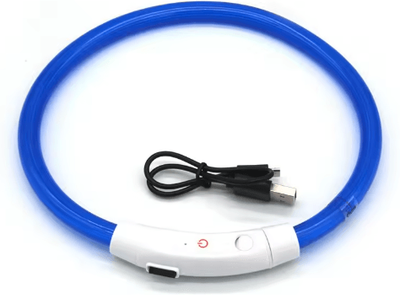 Inspire Picks GlowGuard LED Dog Collar For Nighttime Safety & Visibility 4 blue m 50cm