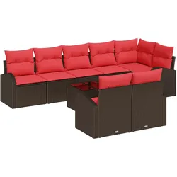 vidaXL Gartensofa-set 9 pcs Braun Poly-Rattan