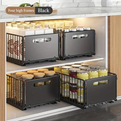Inspired Finds Double Layer Drawer Basket Organizer For Bottles And Tall Items four High Frames