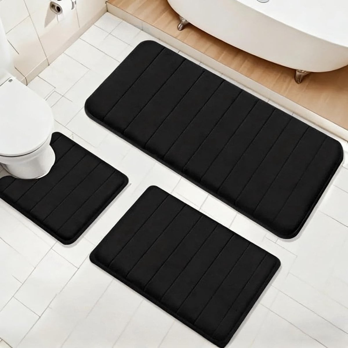 Set van 3 antislip badmatten voor volwassenen