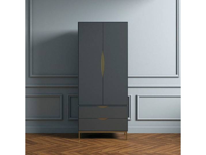 andas Kleiderschrank KOBE Schöne Griffe, viel Stauraum, Breite 80 cm, FSC®-zertifiziert