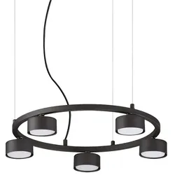 Ideal Lux Pendelleuchte MINOR ROUND, 5-flammig, Ø 50cm, inkl. GX53 7W 3000K, schwarz IDEA-235516