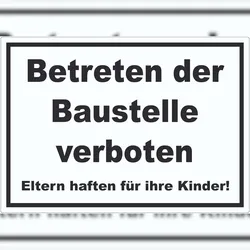 HB-Druck Betreten der Baustelle Aufkleber schwarz-weiß A2 (420x594mm)
