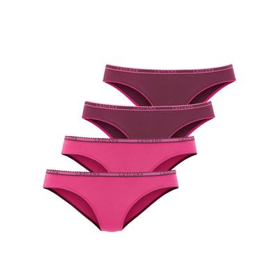 Slip LASCANA, Damen, Gr. 36/38, blau (aubergine, pink), Jersey, Obermaterial: 92% Baumwolle, 8% Elasthan (LYCRA), unifarben, Unterhosen Slip, aus elastischer Baumwoll-Qualität