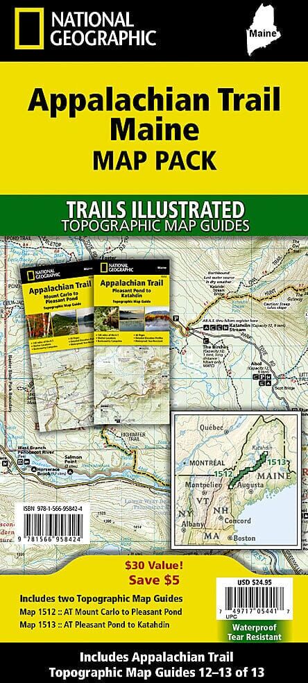 Cartes de randonnée - Appalachian Trail : Maine (lot de cartes)   National Geographic
