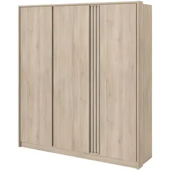 KLEIDERSCHRANK Eiche japanisch, Drehtürenschrank 3-türig 185 cm