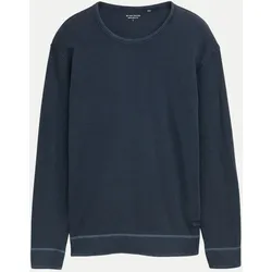 Langarmshirt mit Waffelstruktur Blau L