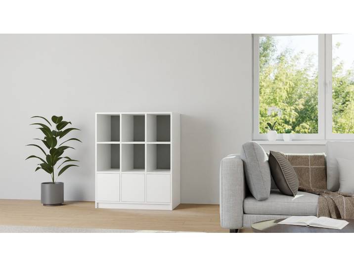 Weißes Regal aus MDF Dekor MDF Beschichtet MDF Weiß matt