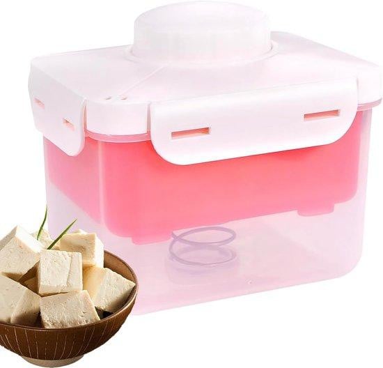 Rode Tofu-pers voor alle soorten tofu en kaas, BPA-vrij en vaatwasmachinebestendig