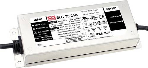 MEAN WELL ELG-75-42A-3Y LED-Treiber Konstantspannung, Konstantstrom 75.6W 1.8A 21 - 42 V/DC dimmbar, PFC-Schaltkreis