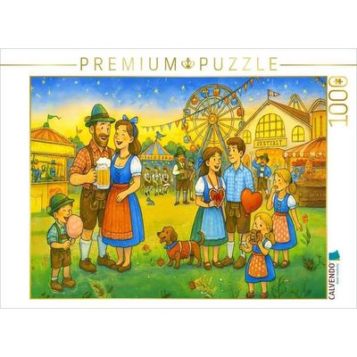 CALVENDO Puzzle Herbstliche Wiesngaudi mit Rummelplatz | 1000 Teile Lege-Größe 64x48cm Foto-Puzzle für glückliche Stunden