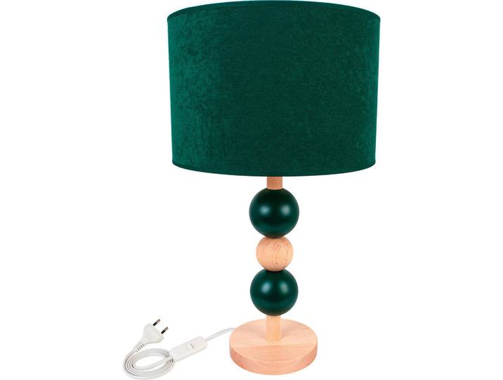 Kindertischleuchte Bolla, Naturfarben, Goldfarben, Waldgrün, Holz, Erle,Erle, 53 cm, Lampen & Leuchten, Innenbeleuchtung, Kinderzimmerlampen, Kindertischleuchten