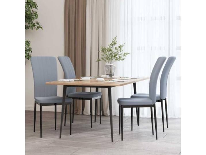 HEFZGDB Esszimmerstühle 4 STK. Hellgrau Samt, Robuster Eisenrahmen, Bequeme Polsterung, Elegantes Design, Weicher Velours Bezug, Stabile Sitzgelegenheit für Küche und Wohnbereich