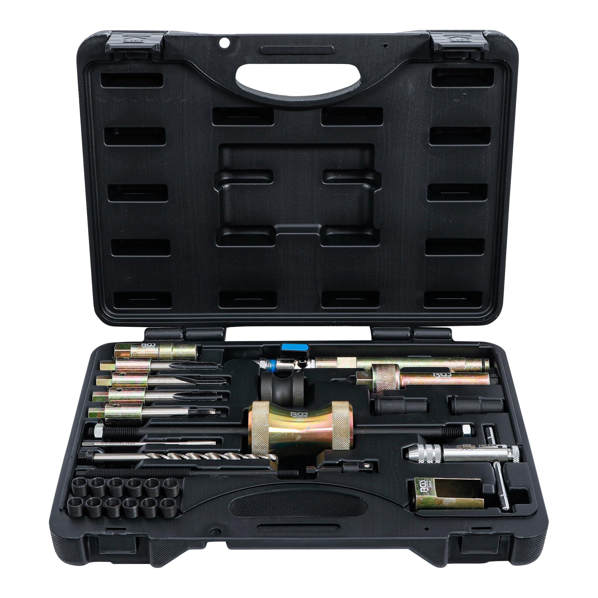 BGS technic Glühkerzen-Ausbauwerkzeug-Satz M10 x 1,0 aus Stahl mit Werkzeugen und Koffer für Glühkerzen, 8699)