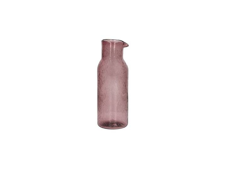 Carafe en verre violet, soufflée à la bouche, bulles incrustées -