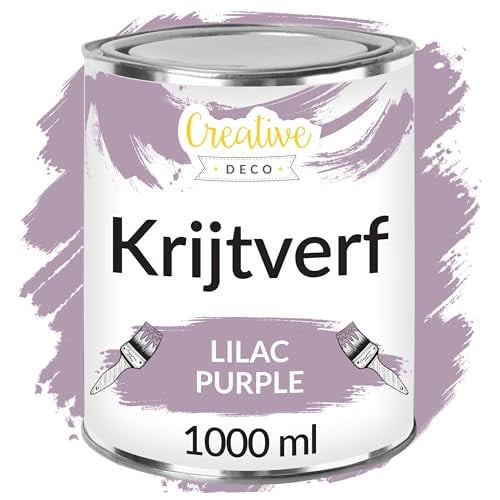 Creative Deco Krijtverf Heideviolet 1000 ml - Mat en Wasbaar voor Meubels en Decoratie