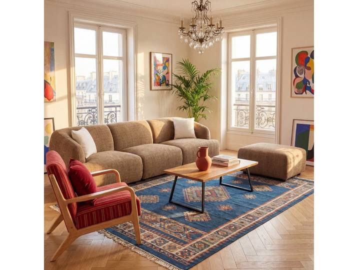Woltu Sofa, Modulares Sofa, aus Chenille, verstellbaren Füßen