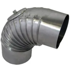 Bertrams Alu Bogen 14BG90-120KV 90°, Ø 120 x 1 mm, gerippt, mit Kontrollverschluss