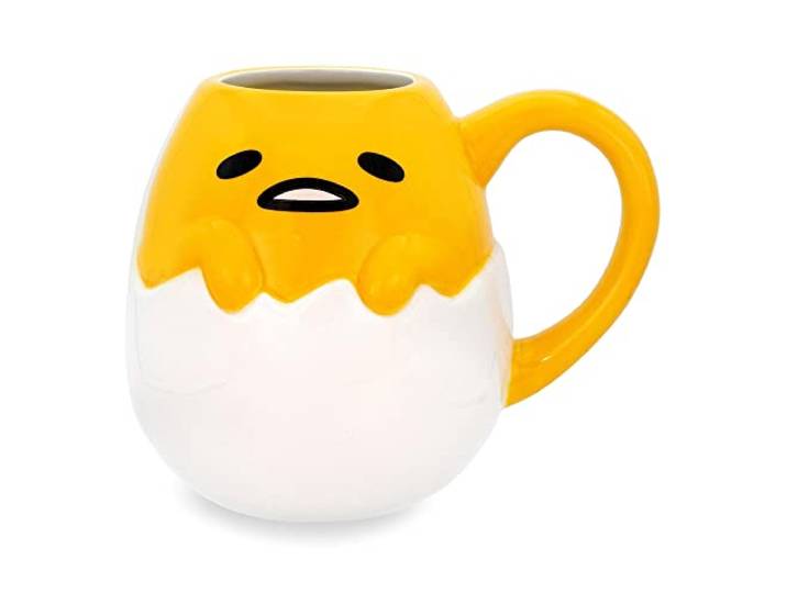 Silver Buffalo Sanrio Gudetama 3D-Keramikbecher, groß, 590 ml, Kaffeetasse für Espresso, Tee
