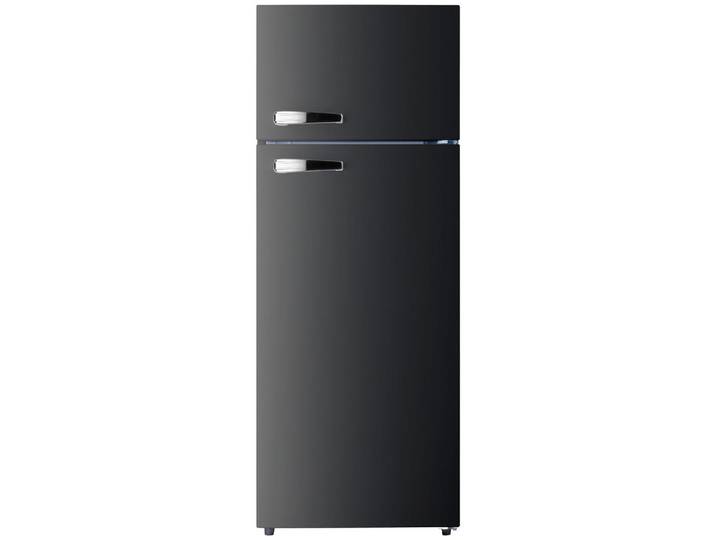 PKM Kühl-Gefrier-Kombination, Schwarz, Metall, Kunststoff, 1 Schublade(n) Schubladen, 54x143x54.5 cm, LED-Innenbeleuchtung, höhenverstellbare Füsse, Küchen, Küchenelektrogeräte, Kühl- & Gefrierschränke, Kühl- und Gefrierkombinationen