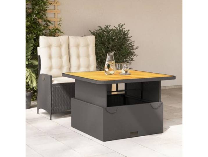 Poly Rattan Witterungsbeständig Terrassen Essgruppe Tisch Set 2 Stühle 2-tlg. Garten-Essgruppe mit Kissen Schwarz Polyrattan Set Esstisch Relaxliege Sessel Balkon Terrasse UV-beständig