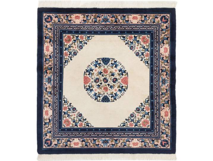 China Peking Teppich 152x162 Handgeknüpft Orientteppich Quadratisch Wolle