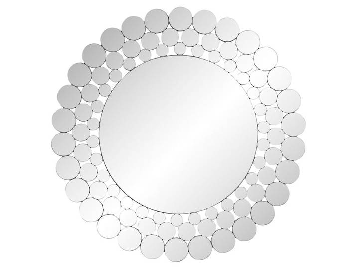 Miroir rond biseau D. 80 cm RHEA Argenté