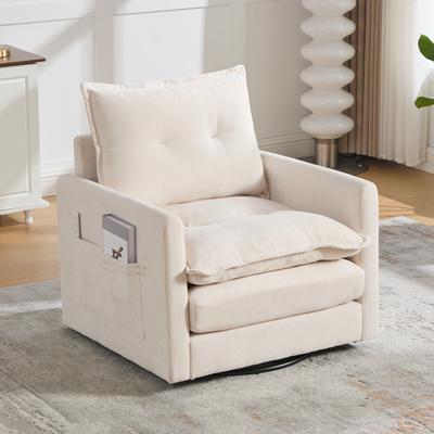 GREATPLANINC Swivel Chenille Accent Chair Single Sofa Chair with Metal Base