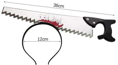 Inspired Finds Bloody Weapon Illusion Halloween Headband Cosplay Prop saw Headband 14.17 In
