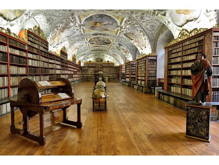 Fototapete PAPERMOON ARCHITEKTUR-BIBLIOTHEK VON STRAHOV KLOSTER JAHR 1143 , bunt, B:2m L:1,49m, Vlies, Tapeten, Fototapete