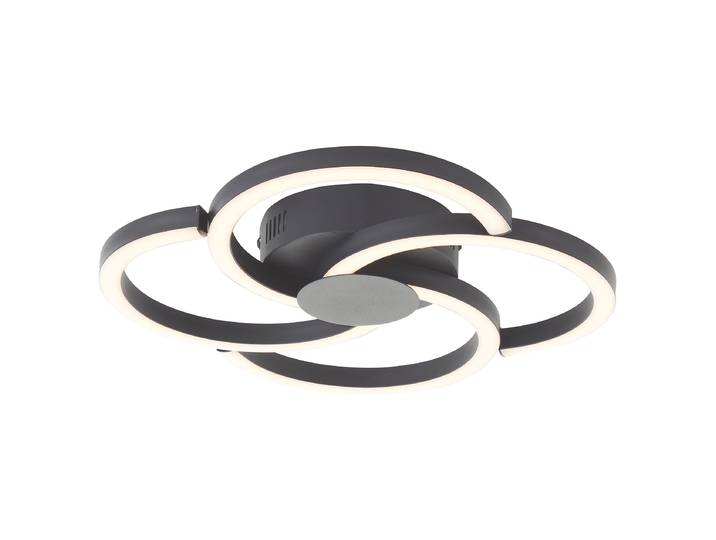 LED-Deckenleuchte Fico Ø 34cm Schwarz Aluminium, lackiert Acrylglas LED LED-Platine