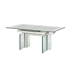 Glas-Couchtisch ausziehbar und höhenverstellbar Villingen , transparent/klar , Maße (cm): B: 75 H: 56