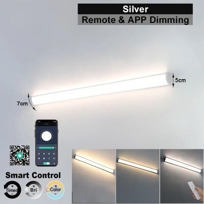 Uplifted Goods Smart LED Outdoor Wall Lamp With Remote Or App Control silver Dimming 145 Cm
