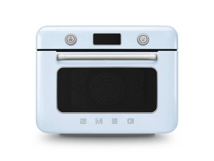 Smeg Minibackofen 50´s Style, Pastellblau, Metall, 50x40x51 cm, Timer, akustisches Signal Ein-/Aus, Display, elektronischer Innenbeleuchtung, elektronische Temperaturregelung, Wassertank abnehmbar, Küchengeräte, Sonstige Küchengeräte