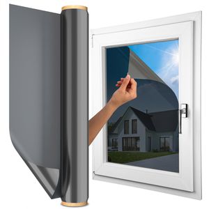 Marapon Fensterfolie M9020MB schwarz, selbsthaftend, 90 x 200cm, Spiegelfolie mit UV-Schutz, blickdicht