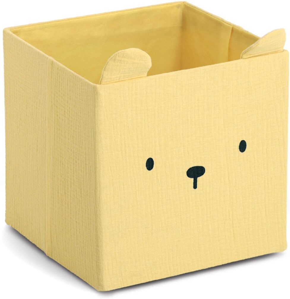 Aufbewahrungsbox ZELLER PRESENT "Bär", Musselin", gelb, B:28cm H:28cm T:28cm, Baumwolle, Polyester, Aufbewahrungsboxen, Aufbewahrungsbox, Tiermotiv, kinderfreundlich, faltbar gelb B/H/T: 28cm x 28cm x 28cm