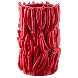HOME STORY Vase Peperoni   ¦ rot ¦ Dolomite ¦ Maße (cm): H: 27  Ø: 18.0