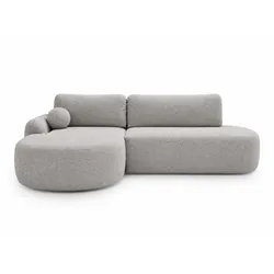ECKSOFA Aurio O Bouclé-Stoff Grau Links