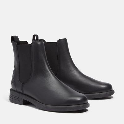 Chelseaboots TIMBERLAND "VERONA SQUARE - MID CHELSEA BOOT", Damen, Gr. 41, Synthetik, schwarz (schwarz full grain), Leder, Schuhe Chelseaboots