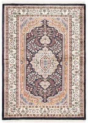 Ecarpetgallery Hand-knotted Kashmir Navy Silk Rug