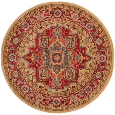 SAFAVIEH Mahal Reka Traditional Grandeur Red/ Natural Rug