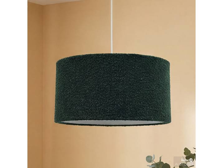 home24 Hanglamp YARO Ø 40cm groen/groen linnen/polyester E27