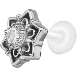PTFE Labret mit Innengewinde + Titan-Aufsatz SCHNEEFLOCKE